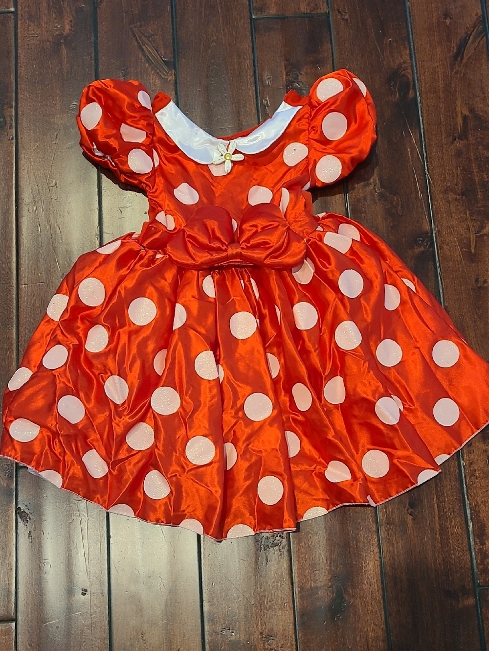 Disney Minnie Red Polka Dot Girls Party Dress Size 5/6